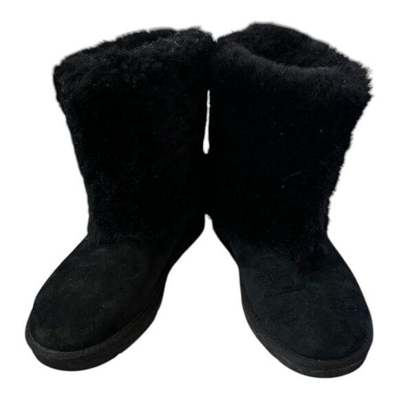 UGG AUSTRALIA Women's Black Patten Lamb Fur & UGGpure 1006794 Winter Boots 5 - Picture 3 of 6
